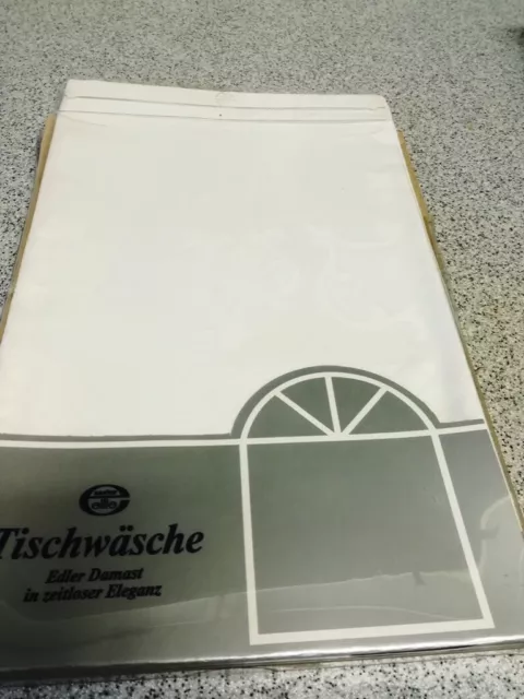 Mitteldecke 80 x80 cm weiß Damast in Originalverpackung