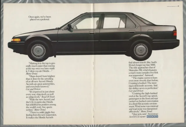 1986 HONDA ACCORD 2-page advertisement, Honda Accord LXi sedan