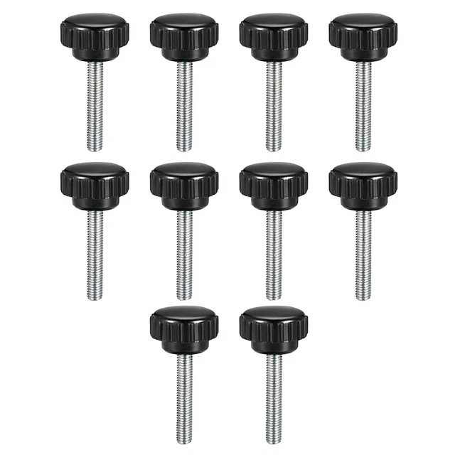 M5x30mm filetage mâle Élément serrage moleté Grip visser tête rond type 10pc