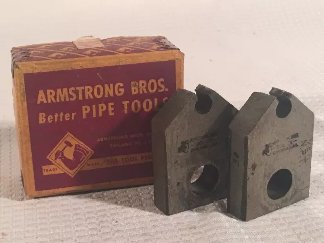 Vintage Pair Armstrong Bros. Pipe Die Threading Head 1/8 R-NPT