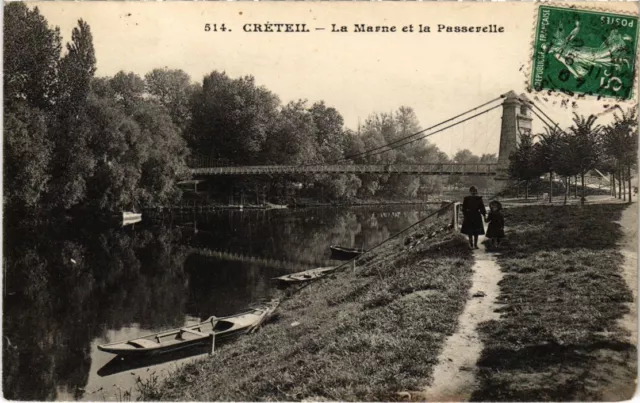 CPA AK Creteil La Marne et la Passerelle FRANCE (1282320)