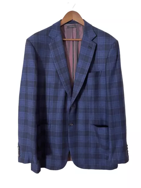 Brioni NM Colosse Mens 40L 100% Wool Blazer Sport Coat Jacket Blue Plaid