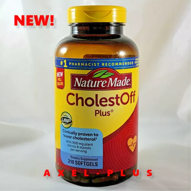 Nature Made CholestOff PLUS 900mg 210 Softgels Naturally Lower Cholesterol