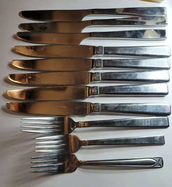 Cambridge Silverware Set - 8 Knives, 3 forks Knife Fork Lot Stainless Steel