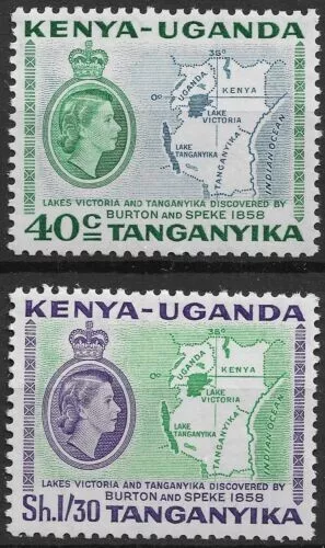 Kenya, Uganda And Tanganyika 1958 Sg181-82 Discovery Of Lakes  -  Mnh