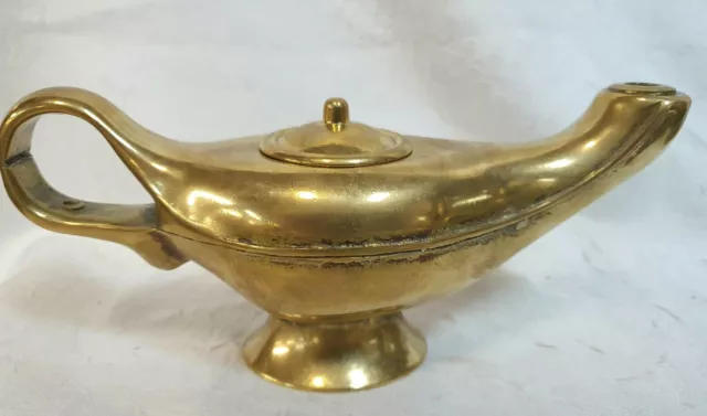 Rare grosse et ancienne lampe à huile en bronze style antique orientale / Aladin