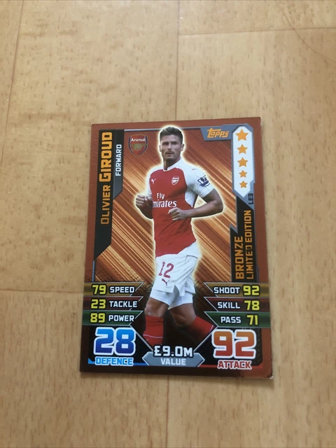 Match Attax 2015/16 Olivier Giroud Bronze Limited Edition Trading Card