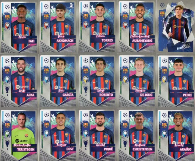 TOPPS UEFA CHAMPIONS League 2022/2023 FC Barcelona alle 15 Basis