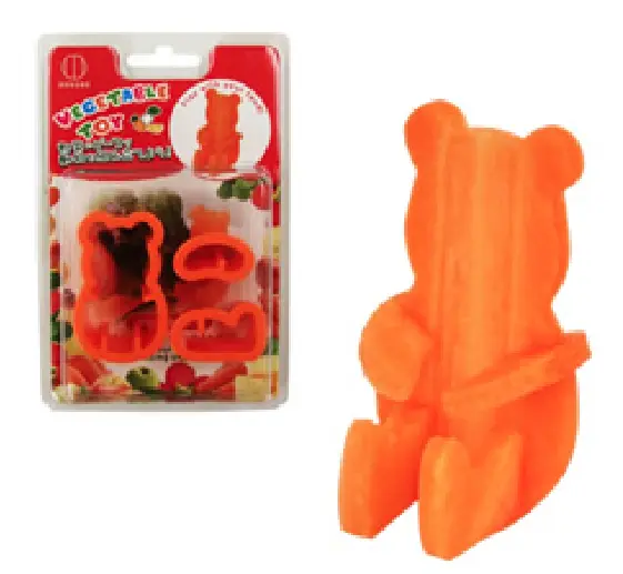 Vegetable fruit cutter shaper Mold teddy bear Bento baby decoration 3D puzzle