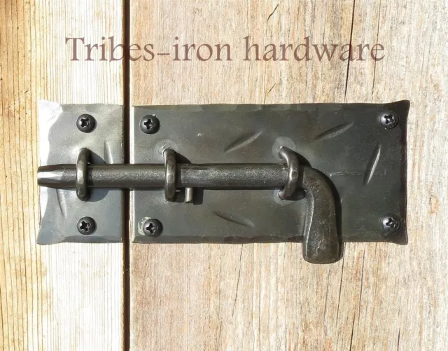 Slide Bolt Door Latch Forged Wrought Iron Cabinet Lock Antique Cabinet Catch DIY