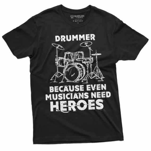 Drummer T-shirt funny gift drumming music musician band tee shirt Gift for him