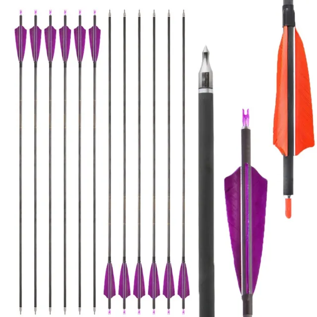 34Zoll Carbonpfeile Türkei Feder SP400 Bogenschießen Compound Recurve Bogen Jagd