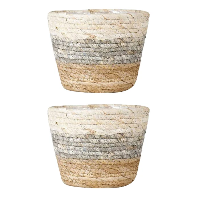 2 COUNT CESTINI Vimini Cesto Di Fiori Ferro Cestino Design EUR 30,18
