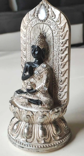 Statue de Bouddha miniature vintage en laiton, sculpture de figurine de Bouddha assis de poche, décoration d'intérieur cadeau (couleur : A