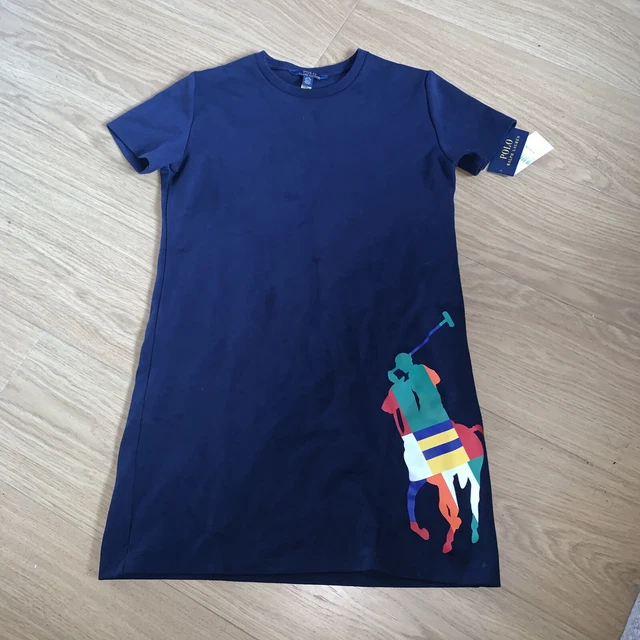 Ralph Lauren girls navy t-shirt dress age 12 - 14 years BNWT