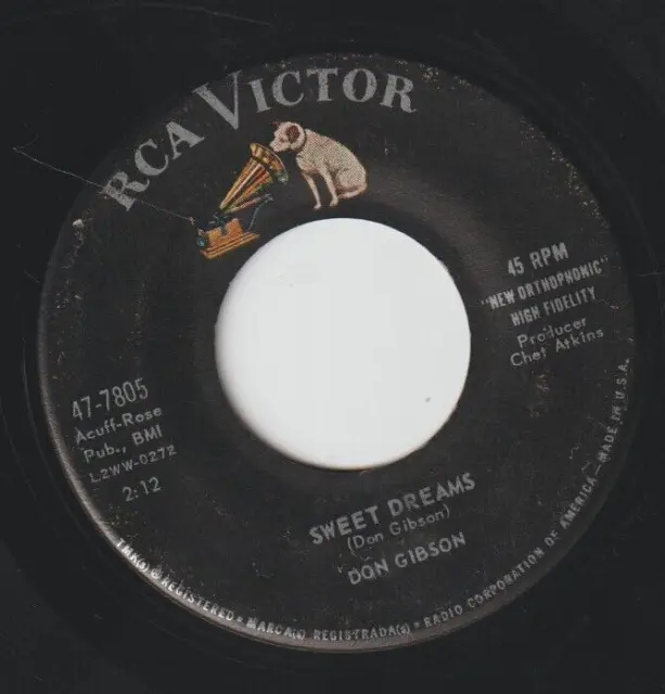 DON GIBSON Tuff Rockabilly Country Bopper 45 Sweet Dreams/The Same Street RCA