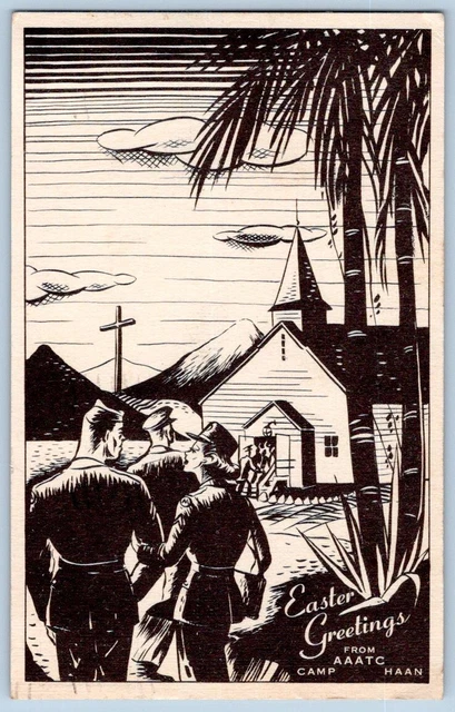 1944 Easter Greetings From Aaatc Camp Haan Ca Military Wwii B Bunting 33072247