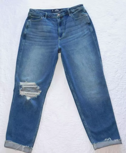 HOLLISTER ―Size 13 R ― ULTRA HIGH-RISE MOM JEAN Vintage Stretch Light Wash Jeans