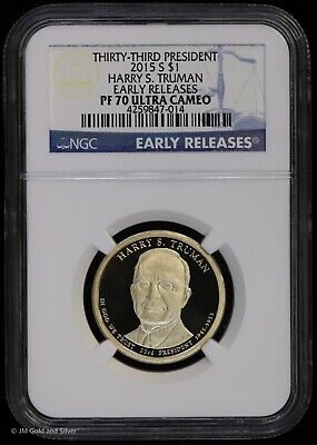 2015 S Proof Presidential Dollar Truman NGC PF 70 Ultra Cameo Early Releases PR