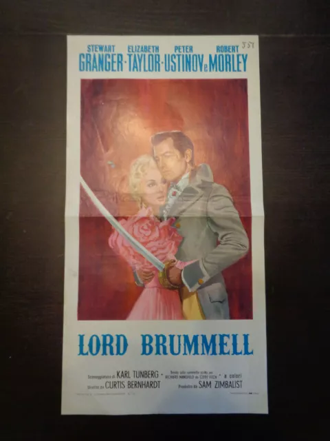 locandina LORD BRUMMELL (1964) S.GRANGER E.TYLOR P.USTINOV t. MANIFESTO -1a ED.-