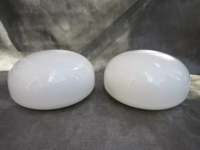 A Good Pair Of Vintage White Opaline Morco Ceiling Lights With Holders