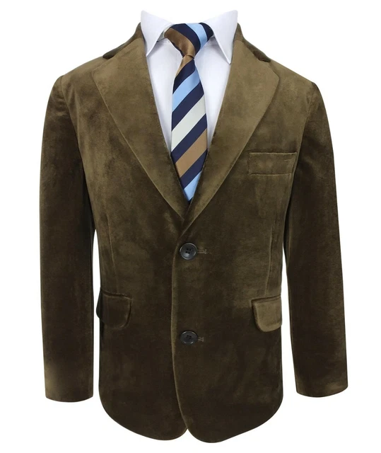 Designer Page Boys Velvet Suit Wedding Prom Coffee Brown Set