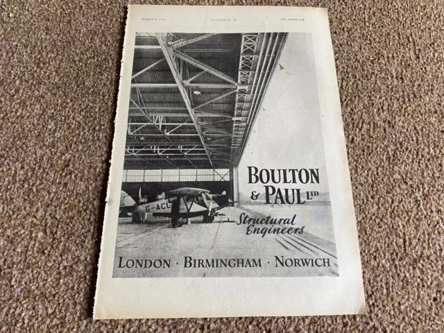 Fabk4 Anwerbung 11X8 Boulton & Paul Ltd Bauingenieure London. Norwich