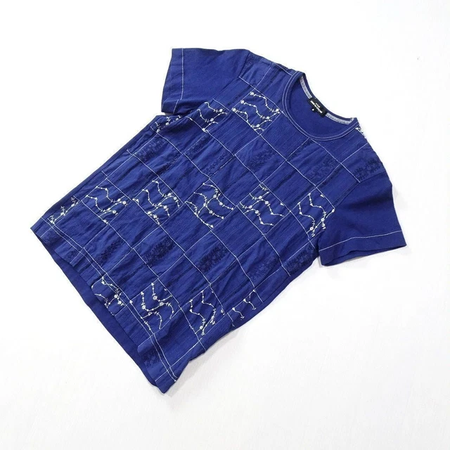 Comme Des Garcons Women's short sleeve T-shirt Navy Size S cotton Casual USED