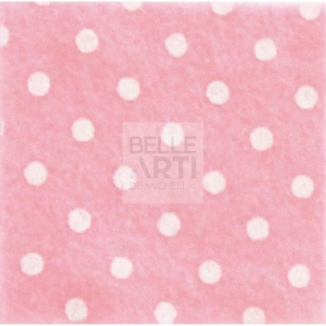 Panno Lenci 1 Mm 30X40 Cm Rosa/Bianco A Pois