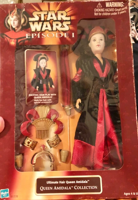 Vintage Star Wars Episode 1 Ultimate Hair Queen Amidala Hasbro Toy Figure NIB