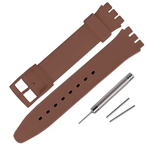 Rihahisy Bracelet de montre en caoutchouc de silicone pour Swatch 17mm