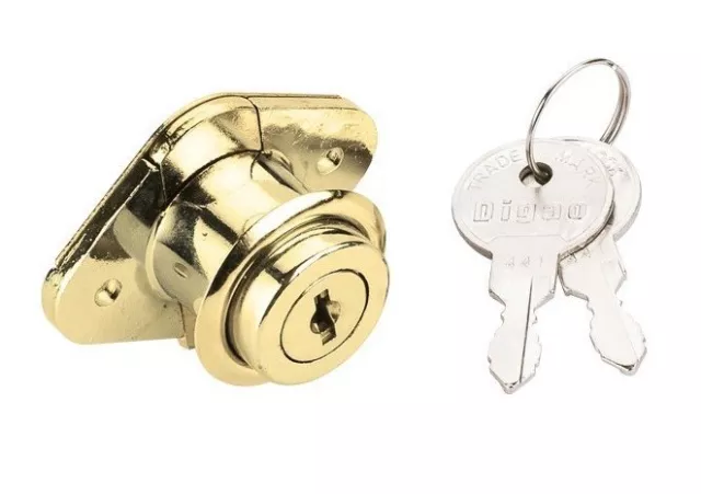 7/8" Keyed Alike Locks + Keys Desk Drawer Mailbox Office Cabinet Brass