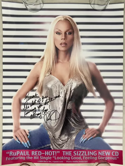 RuPaul Signed In Person 17.75x23.75 Promo Poster - Authentic, RARE, Drag Race