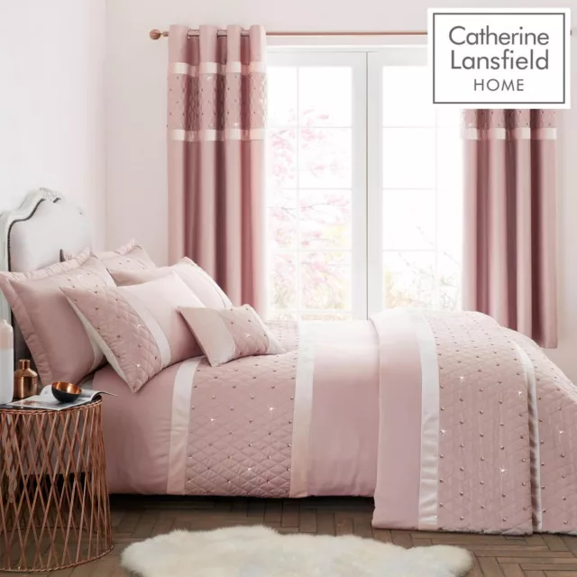 Blush Pink Sequin Cluster Duvet Cover Luxury Quilt Cover Bedding Set Super King