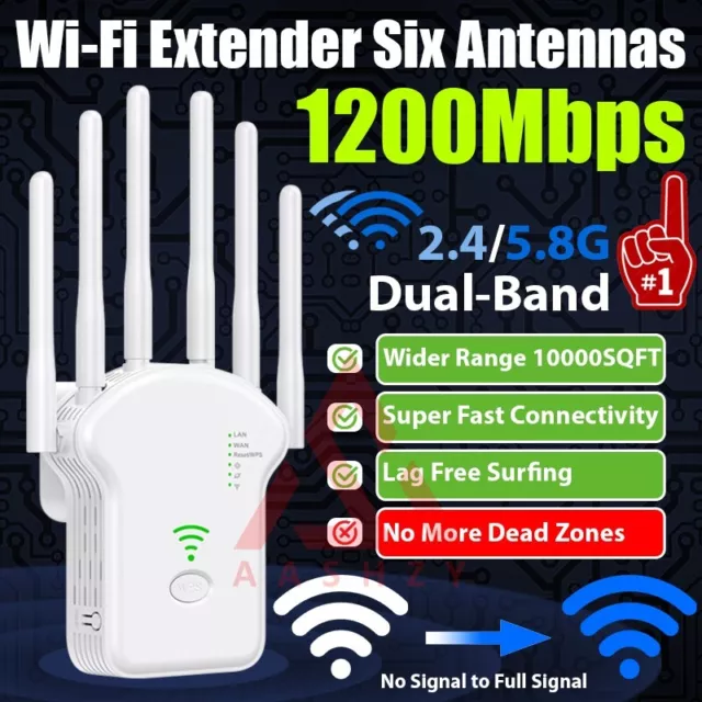 Extensor de Internet de rango Wifi 1200 Mbps 5G repetidor inalámbrico amplificador de señal enrutador