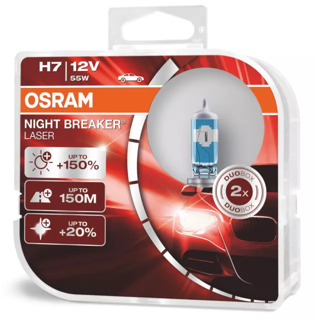 OSRAM Night Breaker® LASER NEXT GENERATION H7 Sockel +150% mehr Sicht DuoBox