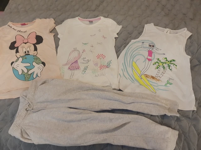 Pacchetto vestiti ragazze 8 9 anni fondo grigio top gap disney minnie top next 2