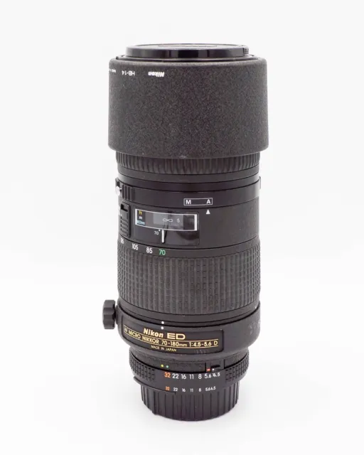 Nikon AF Micro NIKKOR 70-180mm f/4.5-5.6 D ED Zoom Macro Lens Cap Hood Mount 106