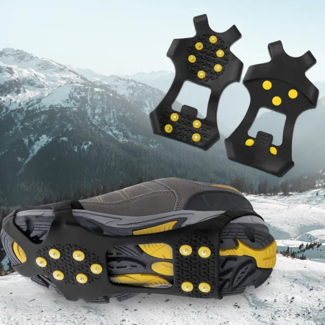 Crampons Ice Cleats Traction Snow Grips Boots Shoes Spikes Hiking Mountaineering