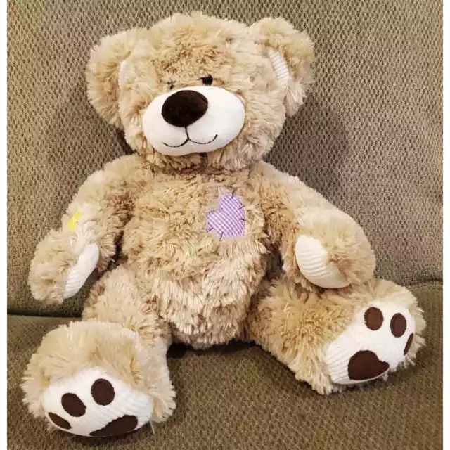 Build-A-Bear Workshop Patchwork Bear Purple Heart