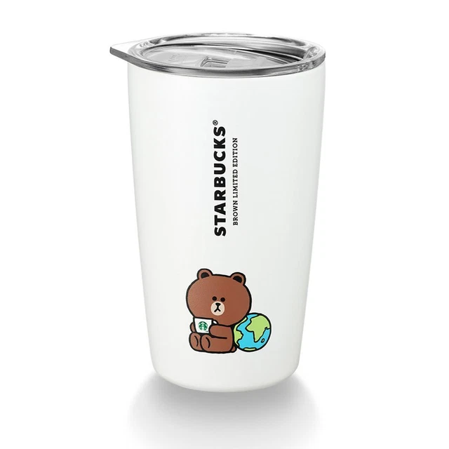 STARBUCKS LINE FRIENDS Stainless Steel White Mug 12oz Cup NEW Tumbler
