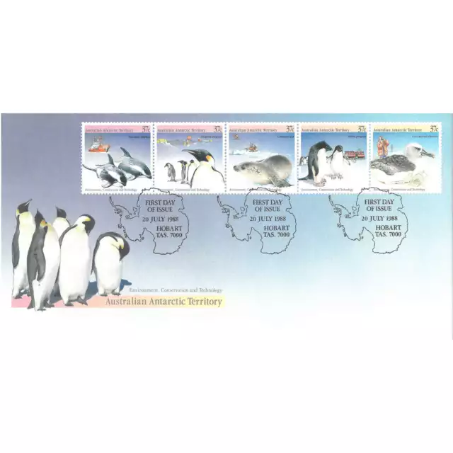 Australische Gebiete in der Antartis Nr. 79-83 FDC Ersttagsbrief "Tiere"