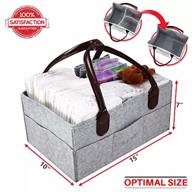Baby Diaper Caddy Organizer Portable Nursery Storage Bin Toys and Changing Mat 3