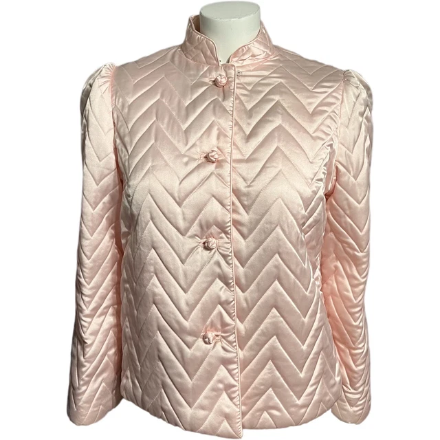 Neiman Marcus Light Pink Puffer Lightweight Bed Jacket Sz-Small