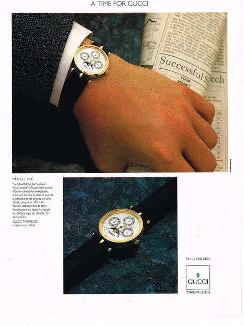 PUBLICITE ADVERTISING 084 1990 GUCCI collection montre LE