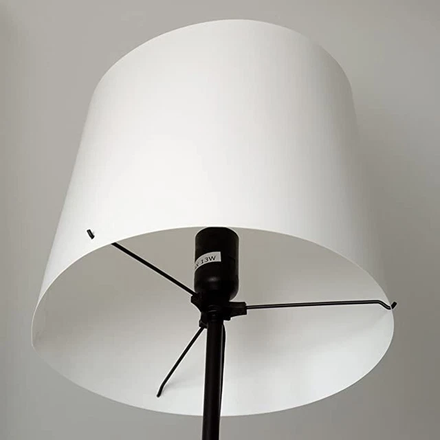 IKEA BARLAST TALL Standing Floor Lamp Black /White Steel Soft Shade Decor 150 cm £15.99