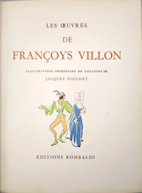 Les Oeuvres De Francois Villon - Ill. Jacques Touchet - Ex. Num. Reliure Cuir