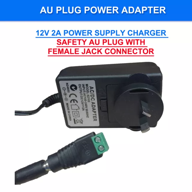 AC240V to DC12V Power Supply Adapter Charger Converter AU Plug 5.5mm*2.1mm 1-5A 2