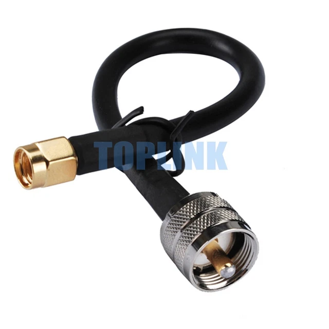 Câble Coaxial RG316 SMA Mâle Vers Connecteur UHF PL-259 Mâle - Longueur 0.15 Mètre (uxcell)