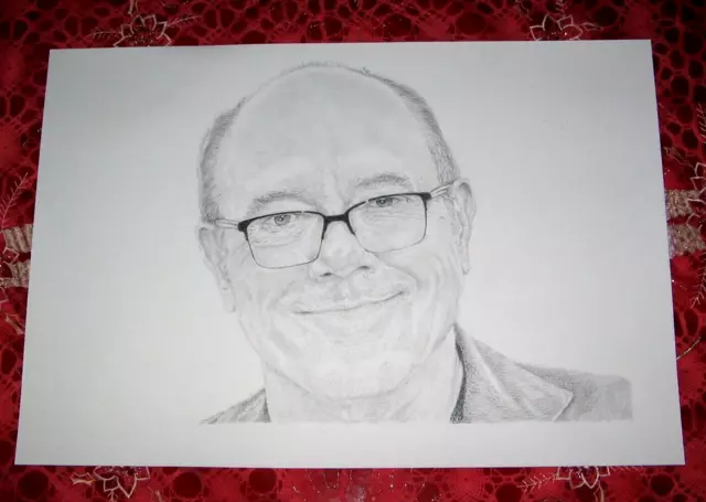 Disegno Matita E Carboncino 33X48 - Carlo Verdone - Bellissimo!